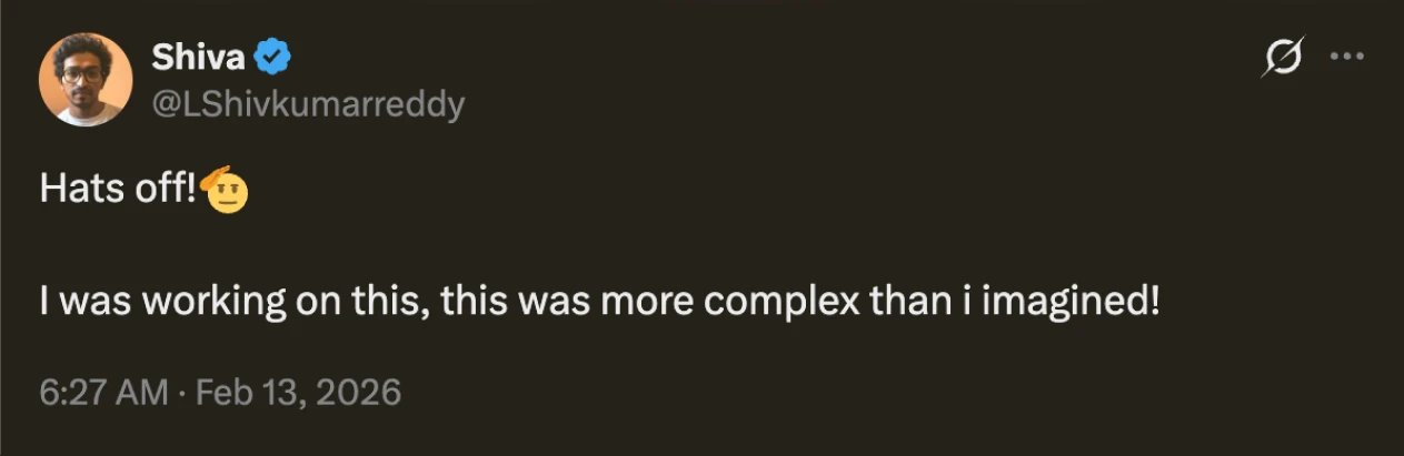 Tweet by Shiva congratulating on Lobster